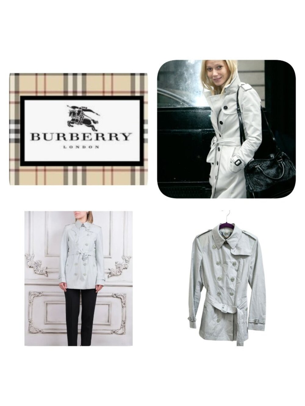 Burberry London Lightweight Cotton Silk Short Trench Coat Jacket US 8 UK 10